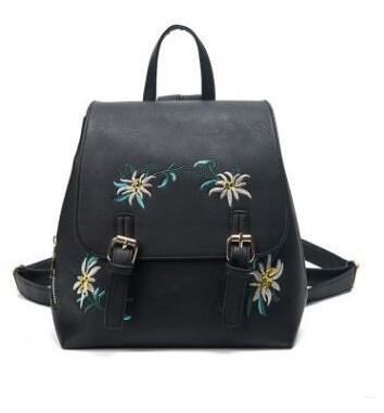 Sac à dos pour femmes avec motif floral J2438 noir