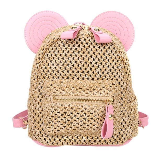 Sac à dos pour femmes avec oreilles rose
