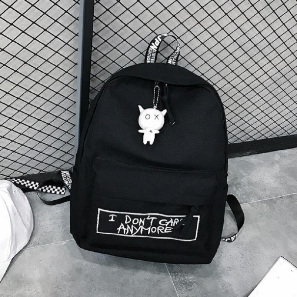 Sac à dos pour femmes avec pendentif E619 noir