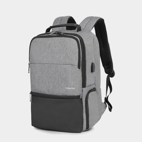 Sac à dos pour homme avec USB E972 gris