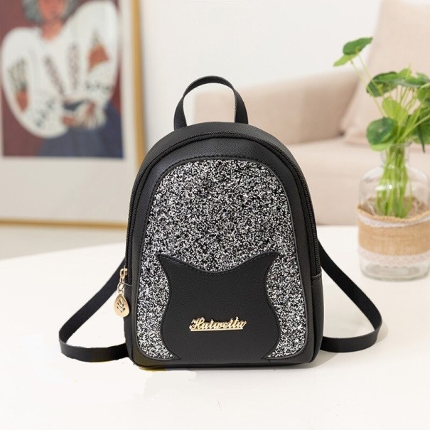 Sac à dos scintillant pour femmes noir