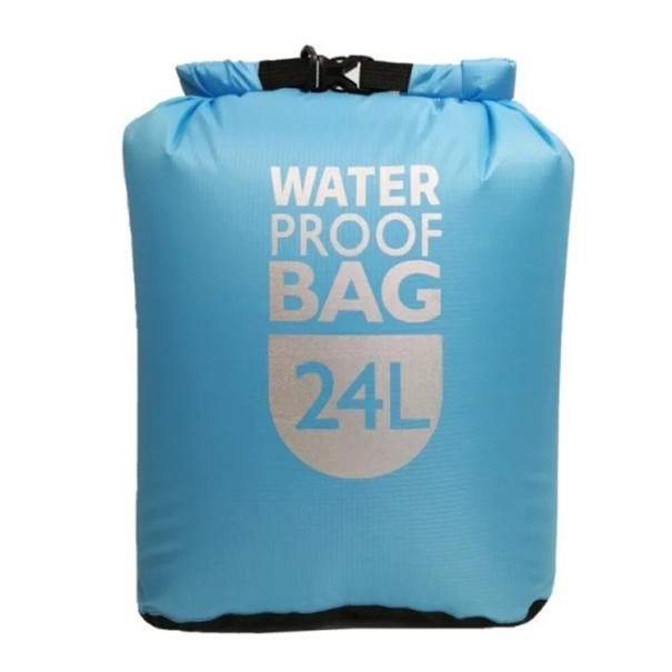 Sac à dos sec étanche 24l Sac en polyester pour la natation, le rafting, le kayak, le trekking, la voile et le canoë Sac de sport léger bleu