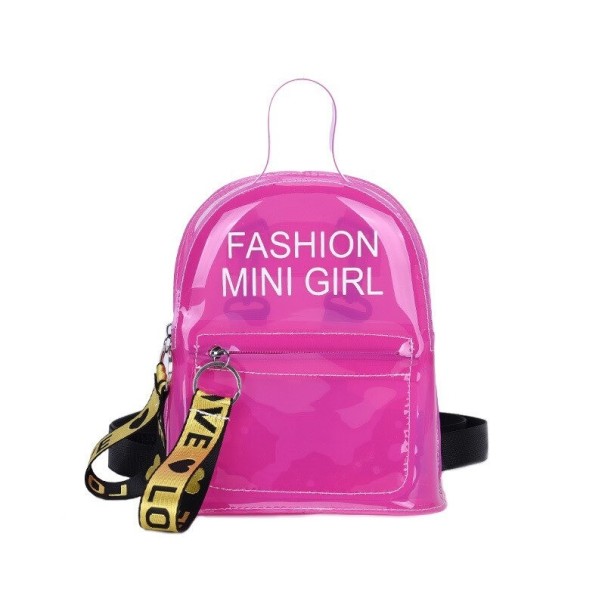 Sac à dos transparent pour femmes E711 rose foncé