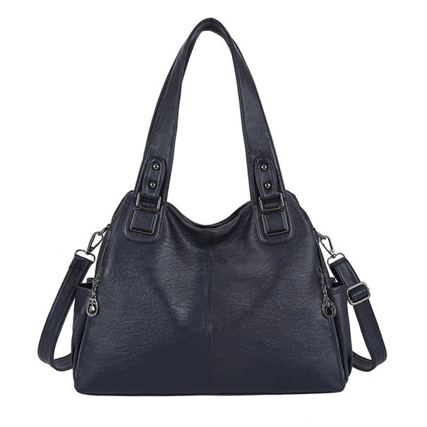 Sac à main en cuir pour femme M1075 bleu foncé
