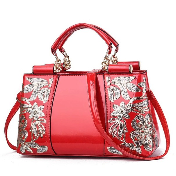 Sac à main en cuir pour femme M1089 rouge