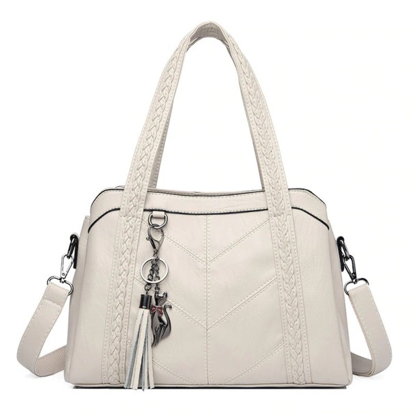 Sac à main en cuir pour femme M712 blanc