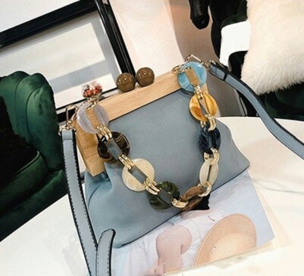 Sac à main en cuir pour femmes M1135 bleu