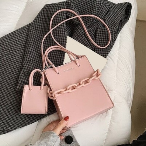Sac à main en cuir pour femmes M1390 rose