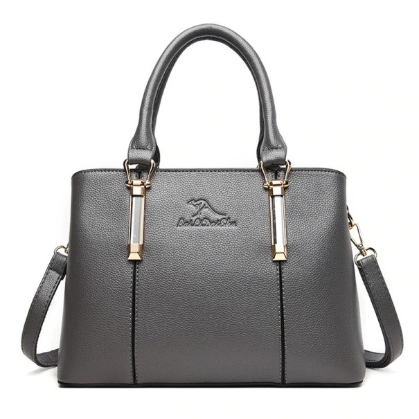Sac à main en cuir pour femmes M1575 gris foncé