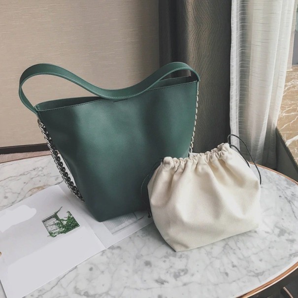 Sac à main en cuir pour femmes M715 vert foncé