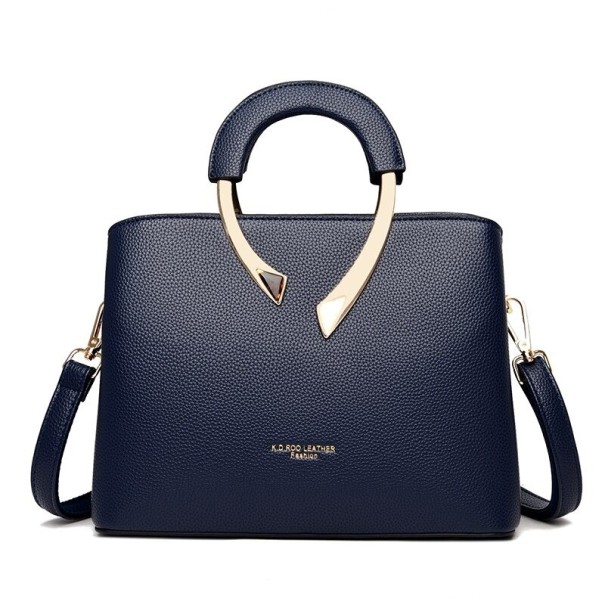 Sac à main en cuir pour femmes M787 bleu foncé