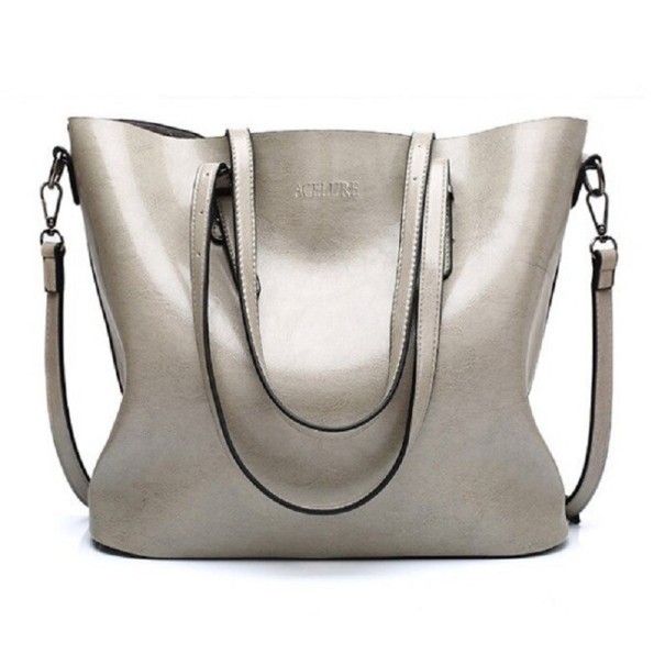 Sac à main en cuir pour femmes M993 gris clair