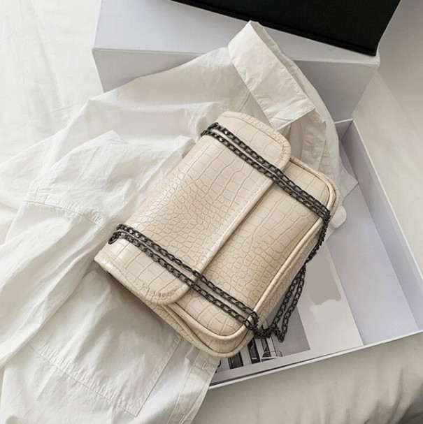 Sac à main pour femme avec motif serpent M677 blanc