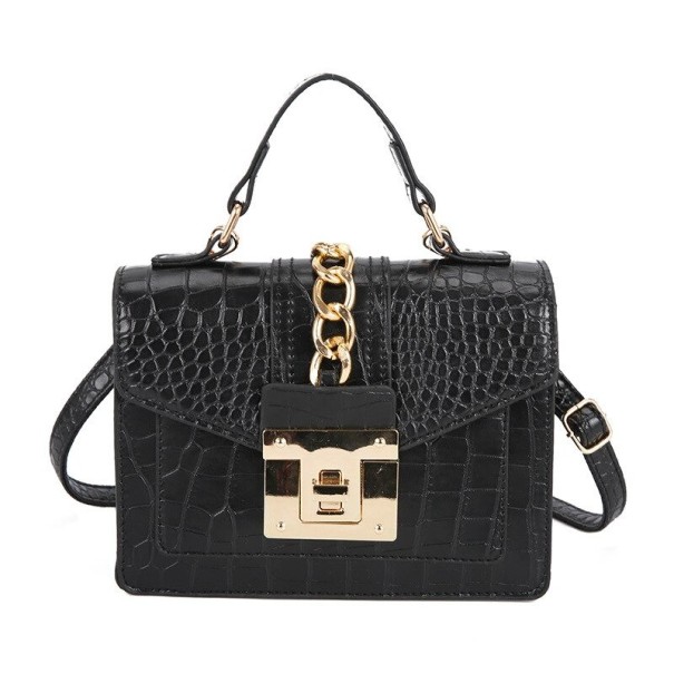 Sac à main pour femmes avec motif crocodile J141 noir