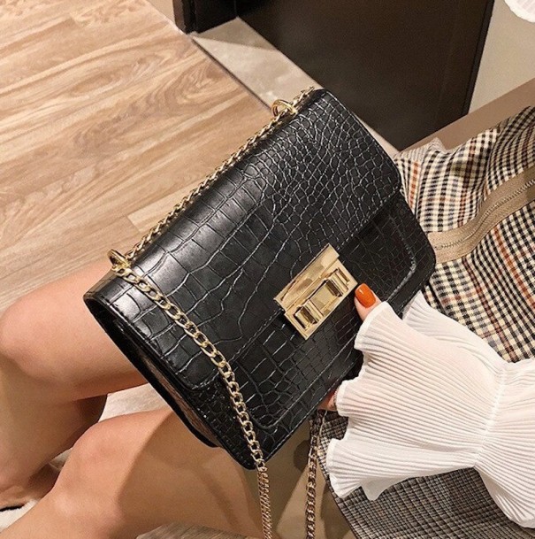 Sac à main pour femmes avec motif serpent M863 noir