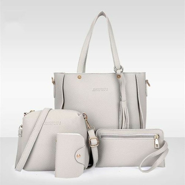 Sac à main pour femmes set 4 pcs M1098 gris clair