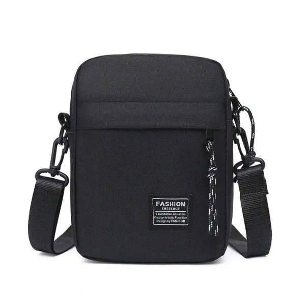 Sac à main pour homme 19×14×5 cm Petit sac à bandoulière carré en tissu Oxford Sac diagonal en nylon pour homme Sac fait main décontracté noir