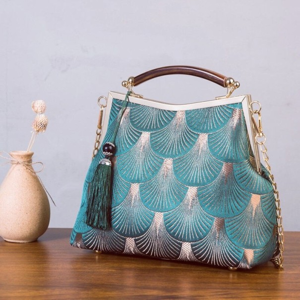 Sac à main rétro pour femmes turquoise