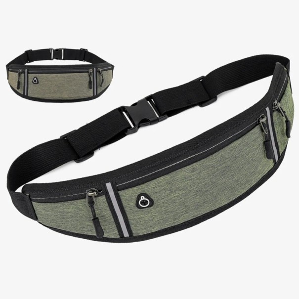 Sac banane de sport pour course à pied 40 cm Sac banane de fitness coloré avec éléments réfléchissants Plusieurs poches Circonférence réglable 80–100 cm vert