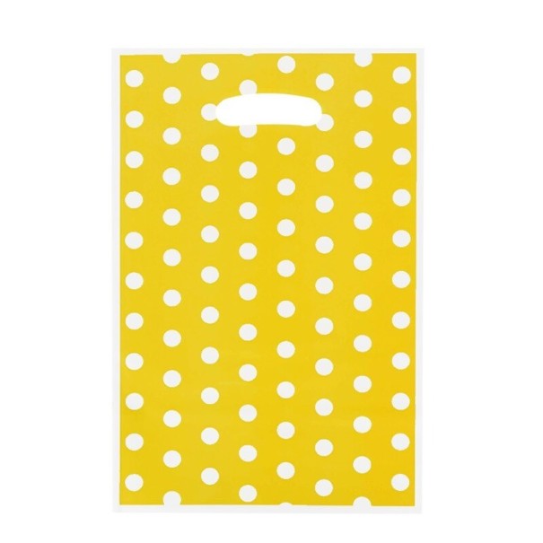 Sac cadeau à pois 10 pcs jaune