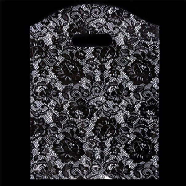 Sac cadeau avec motif en dentelle 5 pcs noir S