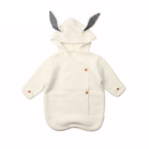 Sac de couchage avec manches lapin crème