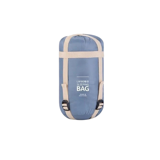 Sac de dormit 205 x 85 cm Albastru cu bumbac și nylon, destinat pentru temperaturi de 8-15°C, ambalare compactă 31 x 13 cm 1