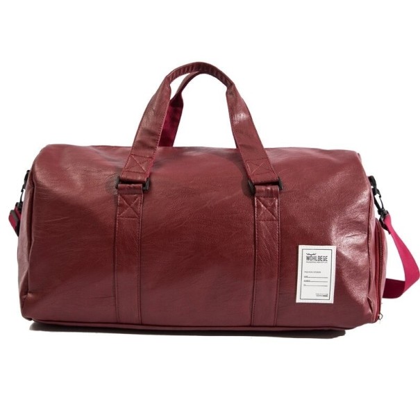 Sac de voyage en cuir pour homme T481 bordeaux L