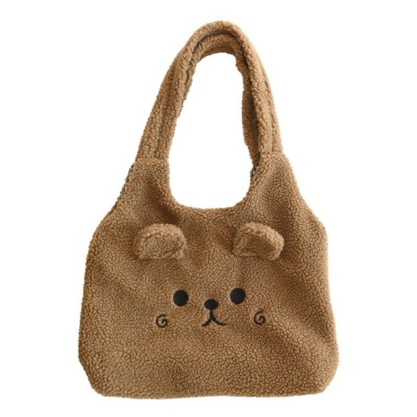 Sac en peluche pour femmes marron