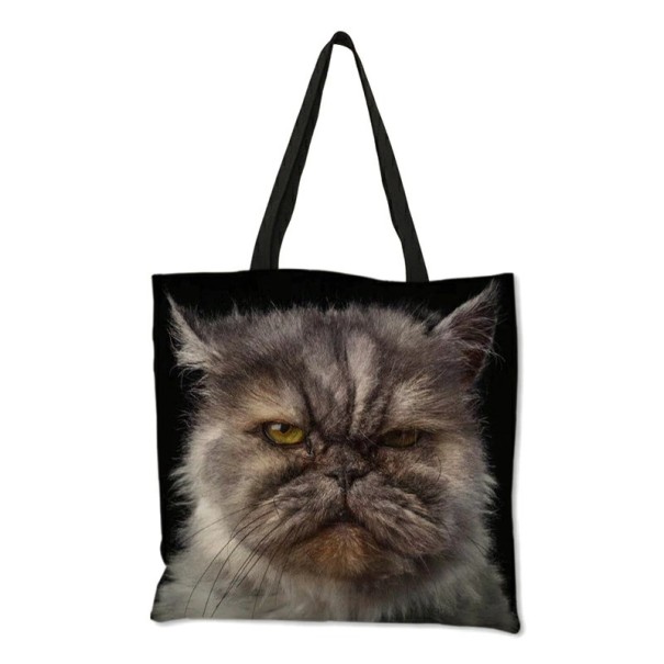 Sac en toile pour femme chat M1665 2