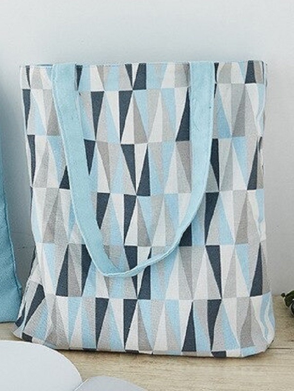 Sac en toile réversible pour femmes bleu clair