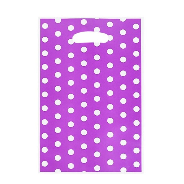 Sacchetto regalo a pois 10 pz viola