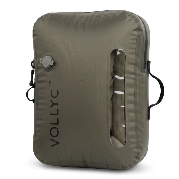 Sacchetto sottovuoto per abbigliamento con valvola 18 l, nylon impermeabile 70D con TPU, verde oliva, sacchetto compressivo per viaggi in valigia e zaino 1