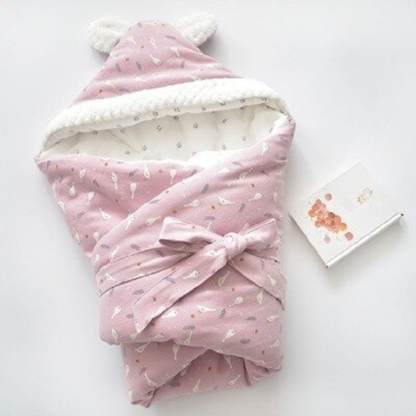 Sacco a pelo per bambini con orecchie rosa chiaro