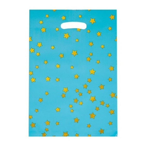 Sachet cadeau avec étoiles 10 pcs bleu