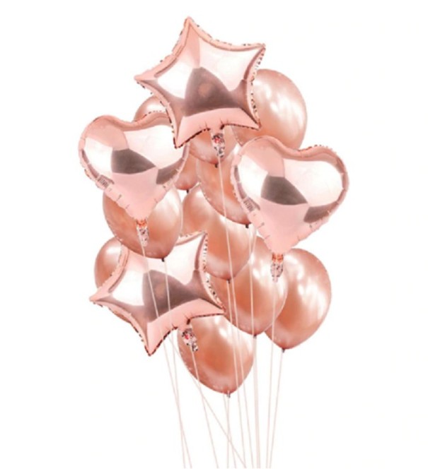 Sachet de ballons - 14 pcs rose foncé
