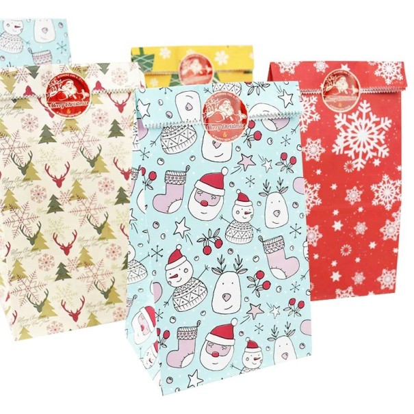 Sachets cadeaux de Noël 12 pcs 1