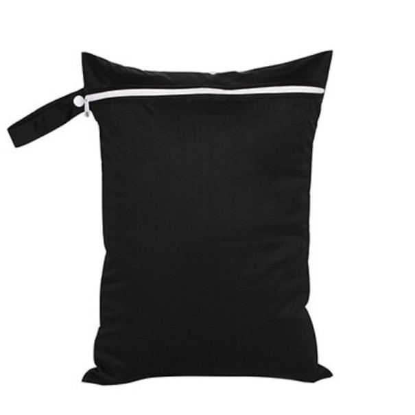 Saco à prova de água para fraldas de uma só cor preto