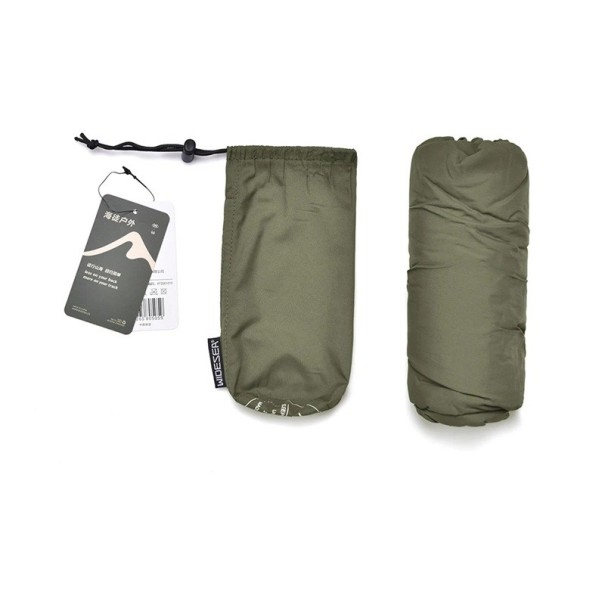 Saco de cama 210 x 80 cm para temperaturas acima de 15°C, nylon e poliéster, embalagem compacta 15 x 6 cm verde