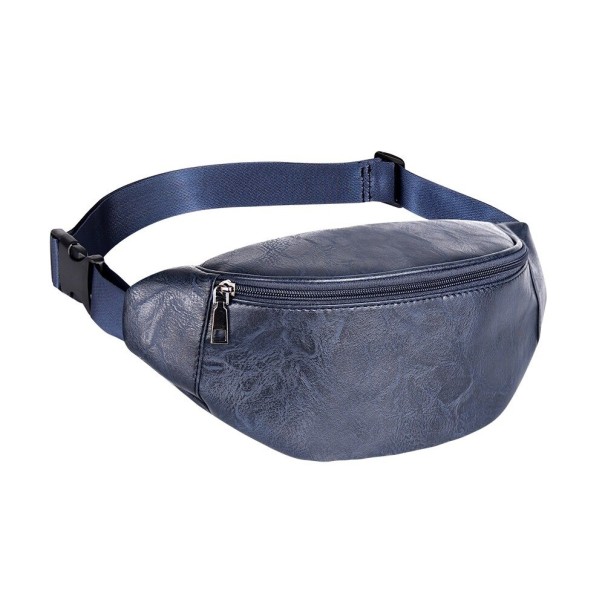 Saco de cintura em pele T746 azul escuro