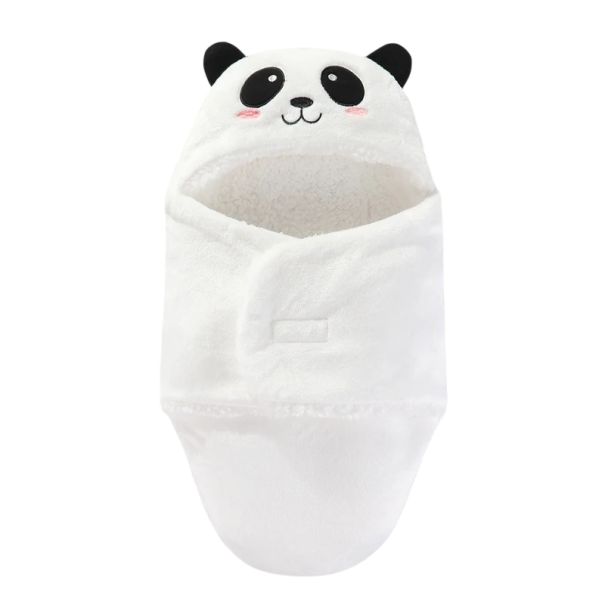 Saco de dormir infantil Unisex em poliéster, fleece e flanela, fecho em velcro, motivo de panda branco 6-9 meses