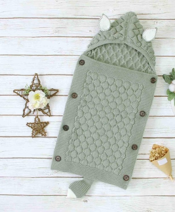 Saco de dormir tricotado para carrinho verde