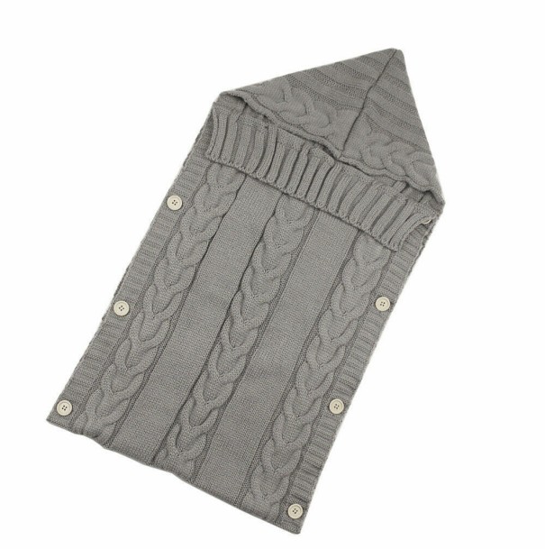Saco de dormir tricotado para crianças E450 cinzento