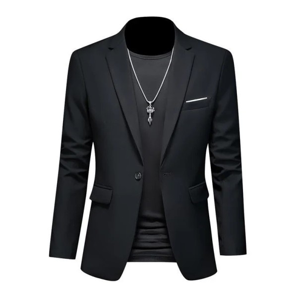 Saco de hombre elegante Saco transpirable de un solo color para hombres con bolsillos y botón Saco estiloso para el trabajo y el tiempo libre negro M Saco de hombre elegante Saco transpirable de un solo color para hombres con bolsillos y botón Saco estiloso para el trabajo y el tiempo libre negro M