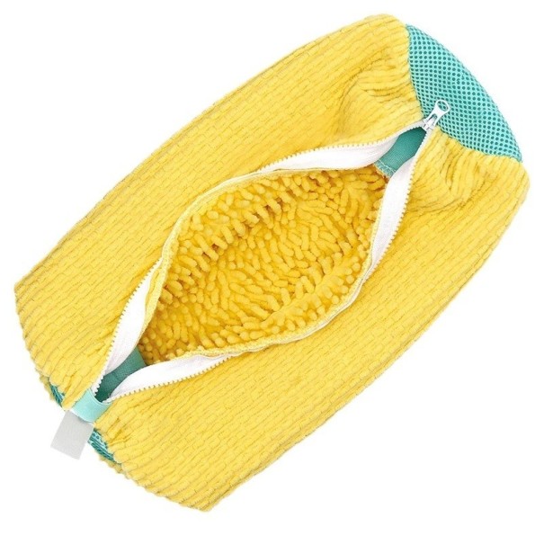 Saco de Lavagem para Calçado 39x19 cm com Fecho Lateral Reutilizável Saco Protetor para Máquina de Lavar Ténis Poliéster Algodão Nylon Lavagem Delicada amarelo