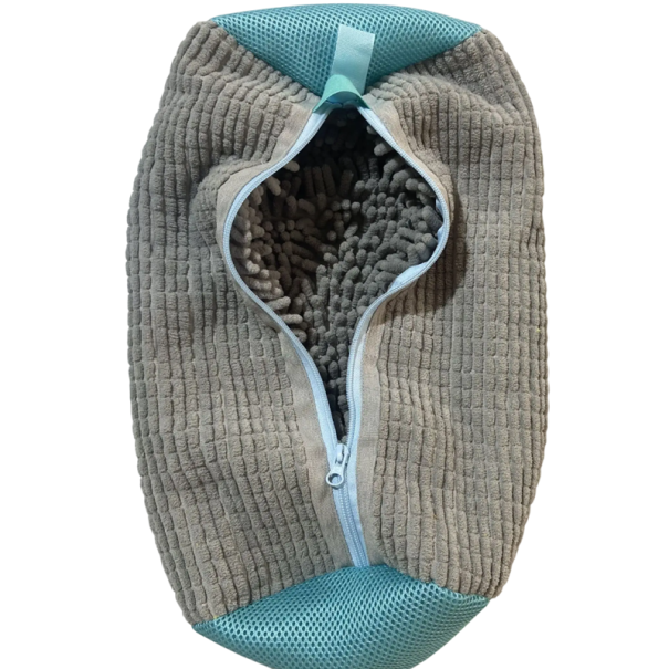 Saco de microfibra para lavar calçado 39 x 19 cm com fecho zip O saco protetor para calçado na máquina de lavar Saco de lavagem Material suave Prolonga a vida útil cinzento