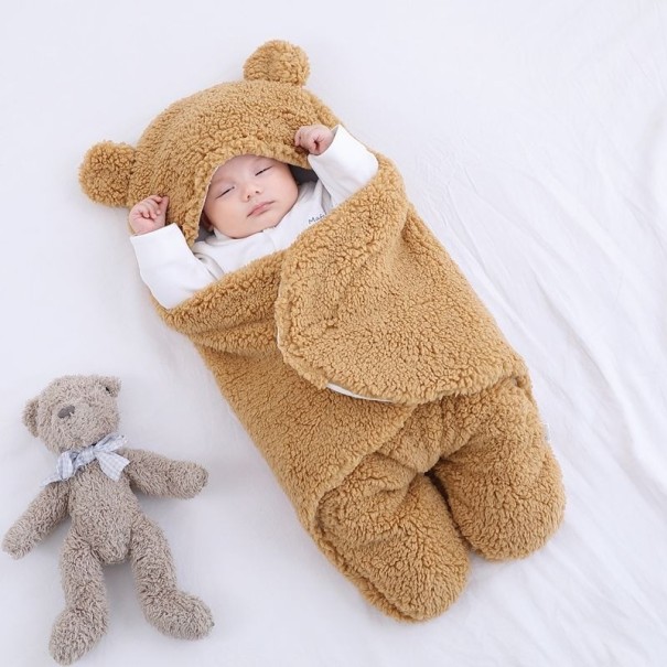 Saco de oso para bebés marrón claro 0-3 meses