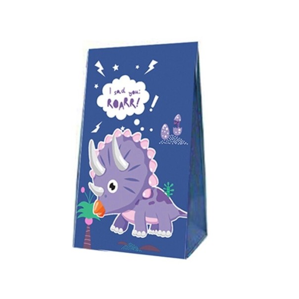 Saco de presente com dinossauros 6 un 1