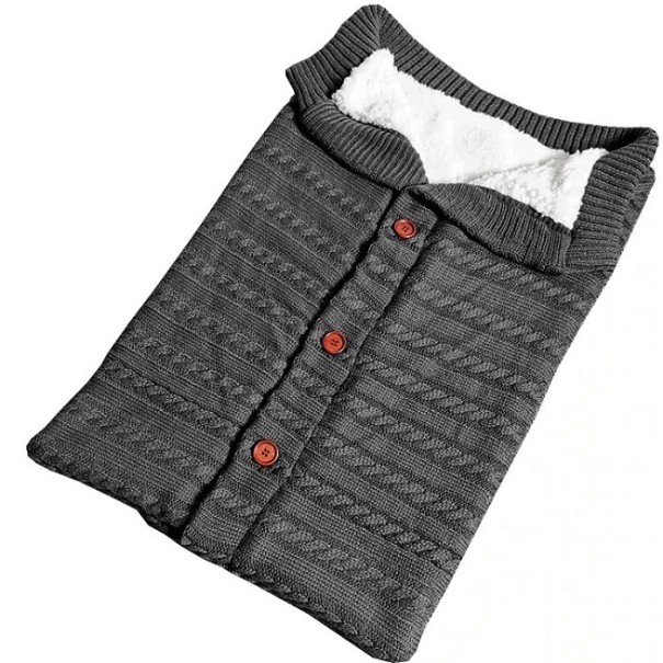 Saco de punto con botones gris oscuro