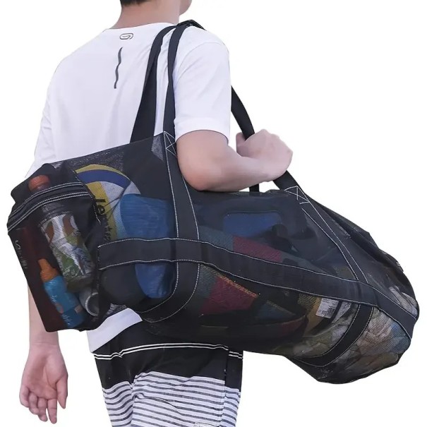 Saco de rede para equipamento de mergulho 94 x 38 x 38 cm Capacidade 100 l Saco desportivo de poliéster transparente para praia, piscina e desportos 1